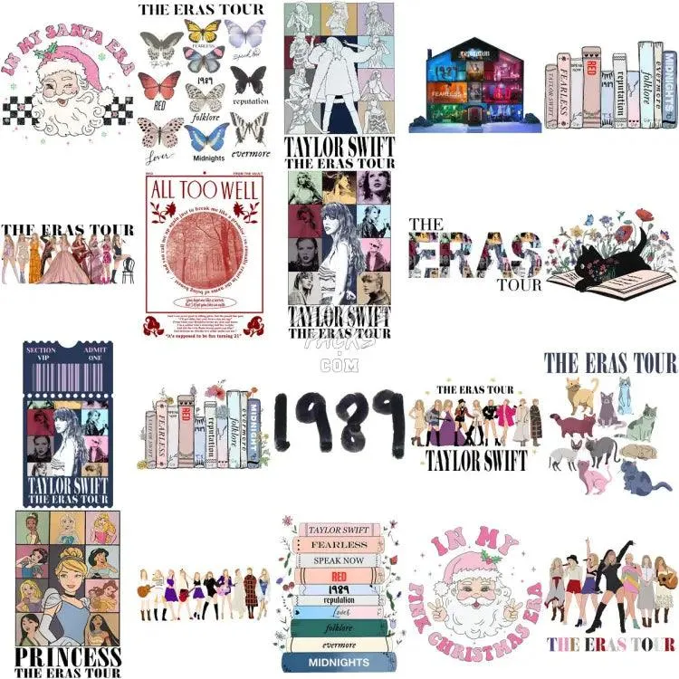 220 Taylor Music Artist Era Tour Designs Bundle PNG