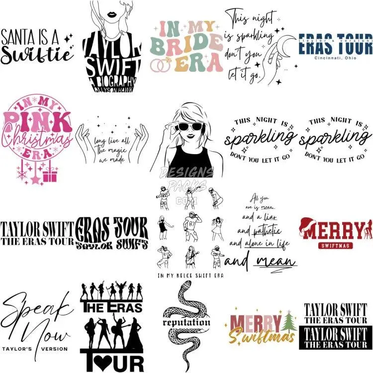 220 Taylor Music Artist Era Tour Designs Bundle PNG