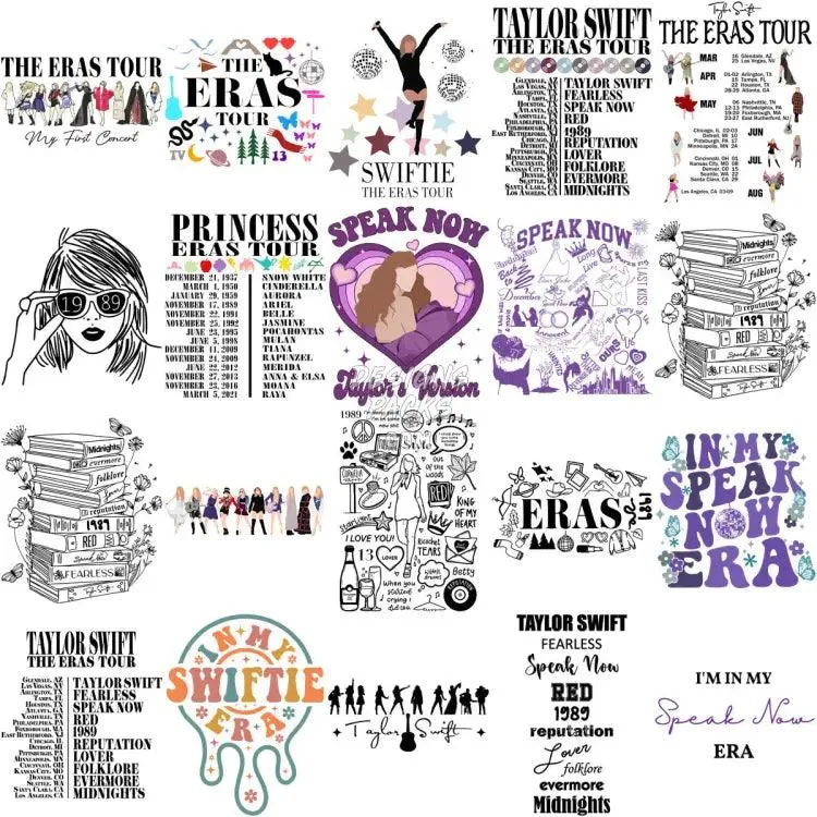 220 Taylor Music Artist Era Tour Designs Bundle PNG