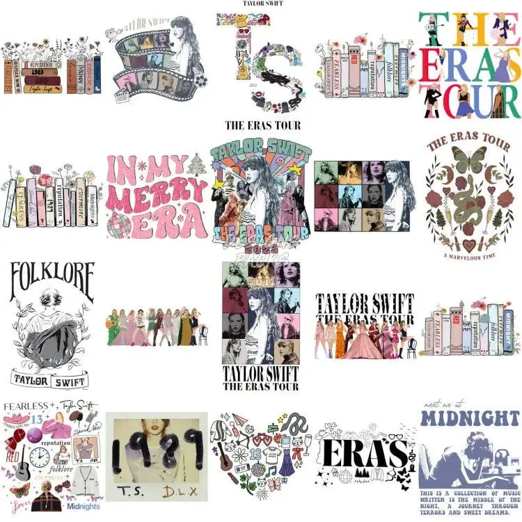 220 Taylor Music Artist Era Tour Designs Bundle PNG
