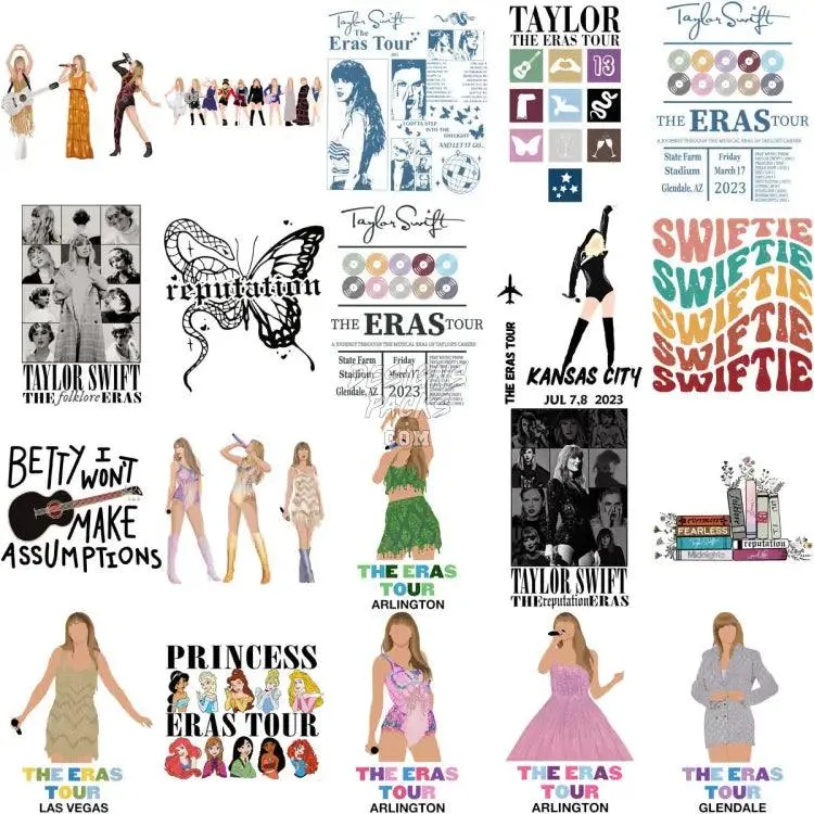 220 Taylor Music Artist Era Tour Designs Bundle PNG