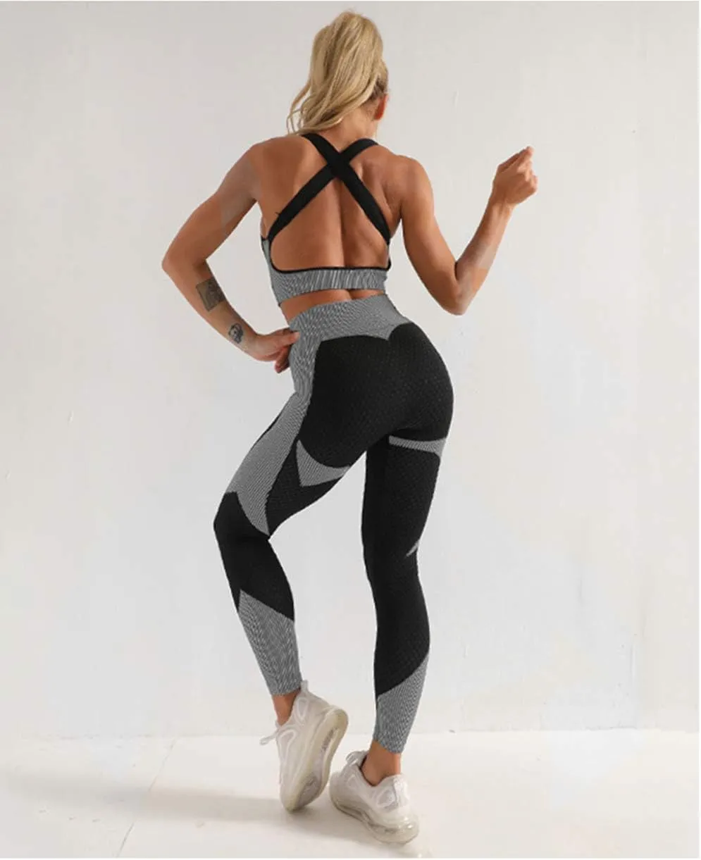 3pcs Seamless Outfit Workout Sets Gym for Women, Fitness Sports School Running Clothes Yoga Sportswear
