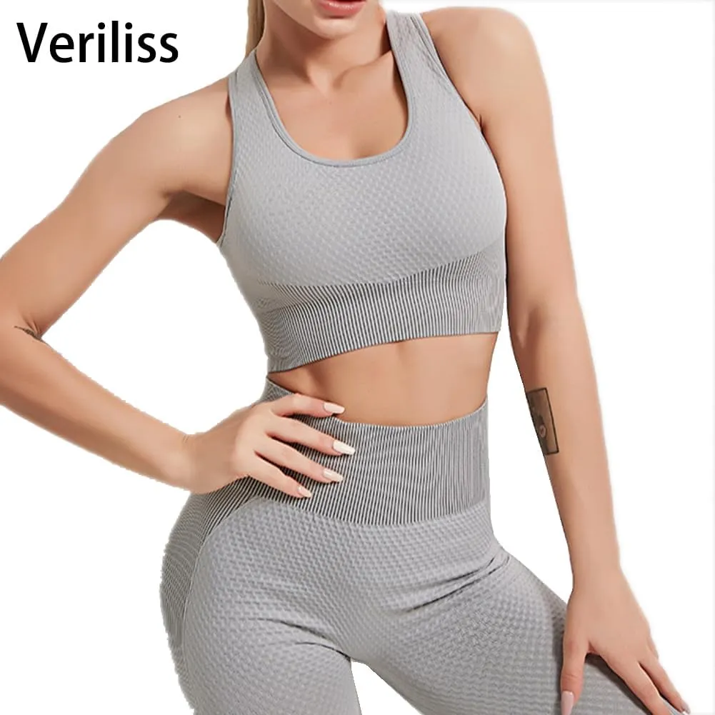 3pcs Seamless Outfit Workout Sets Gym for Women, Fitness Sports School Running Clothes Yoga Sportswear
