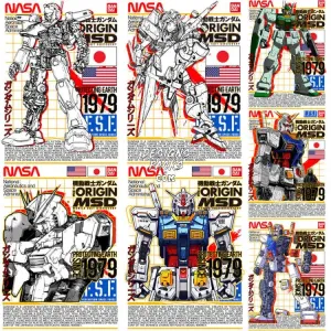 7 Space Robot USA JAPAN V1 Streetwear Anime Designs Bundle PNG   PSD
