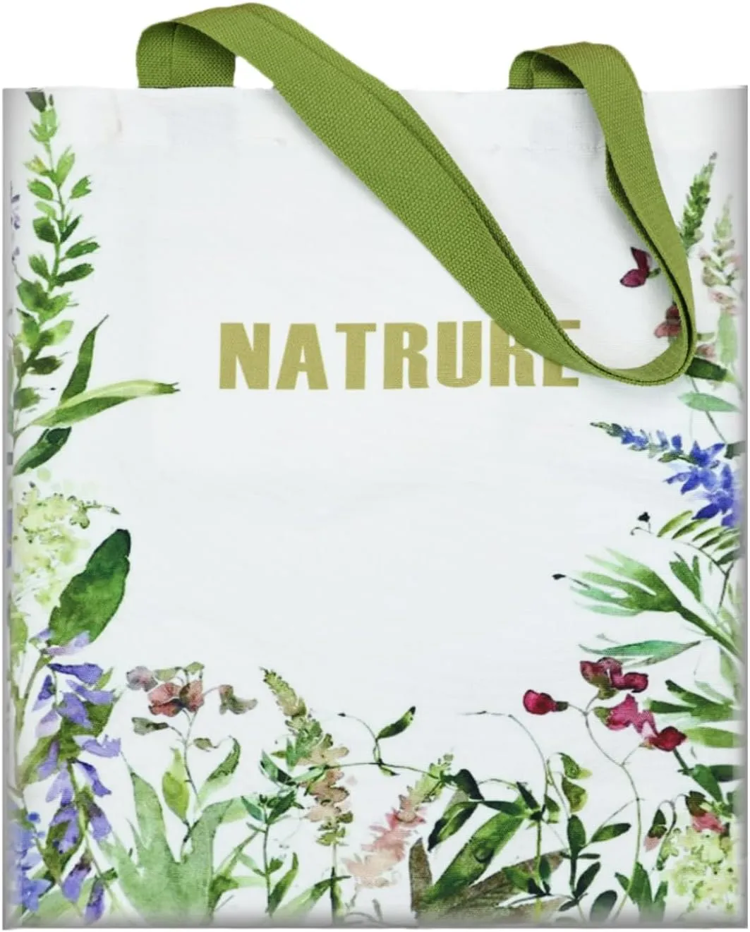 Aesthetic Canvas Tote Bag with Inner Pocket, Reusable Grocery Shopping Bags Shoulder Bag Cotton Tote for Flowers
