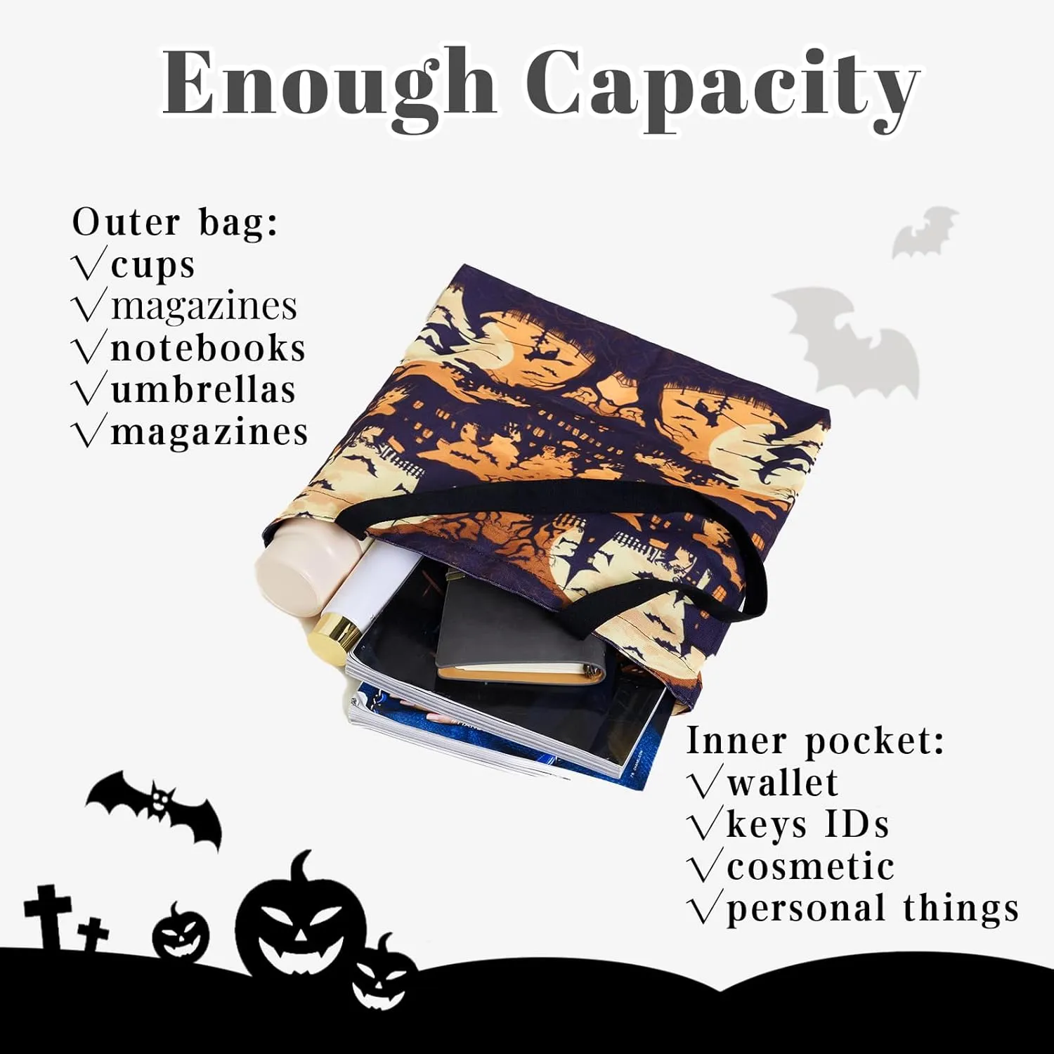 Aesthetic Canvas Tote Bag with Inner Pocket, Reusable Grocery Shopping Bags Shoulder Bag Cotton Tote for Flowers