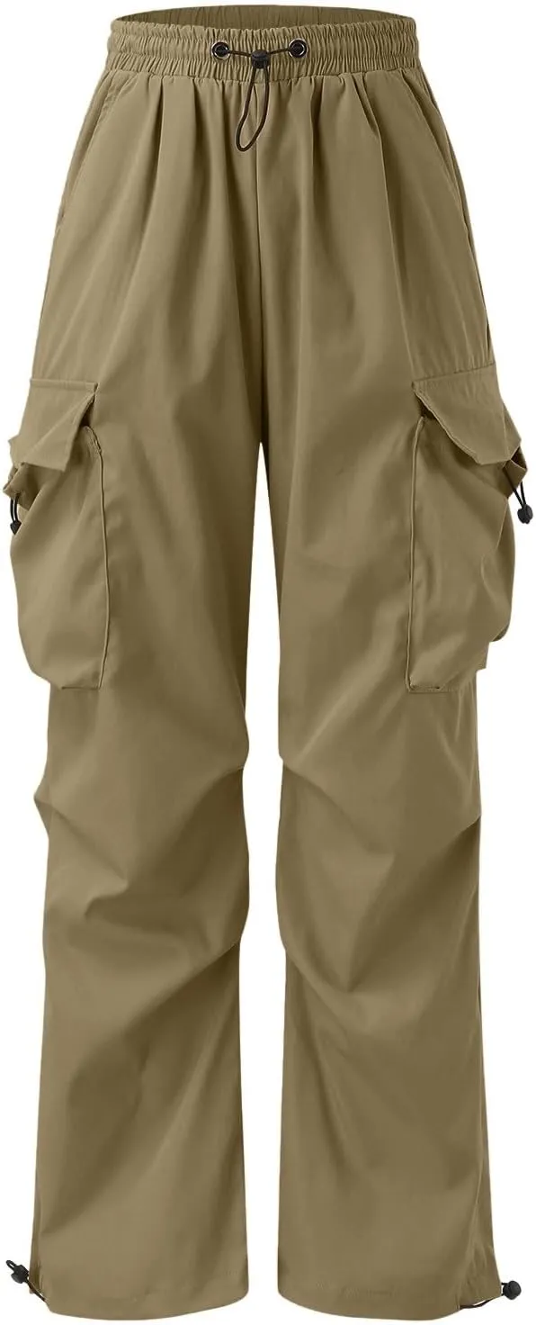 Baggy Cargo Pants for Men Y2k Gothic Streetwear Straight Wide Leg Cargo Pant Athletic Loose Fit Hip Hop Sweatpant with Pocket