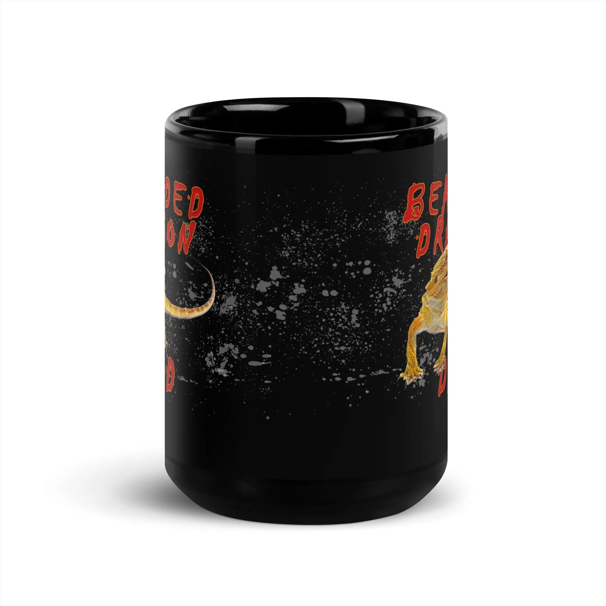 Bearded Dragon Dad Black Glossy Mug