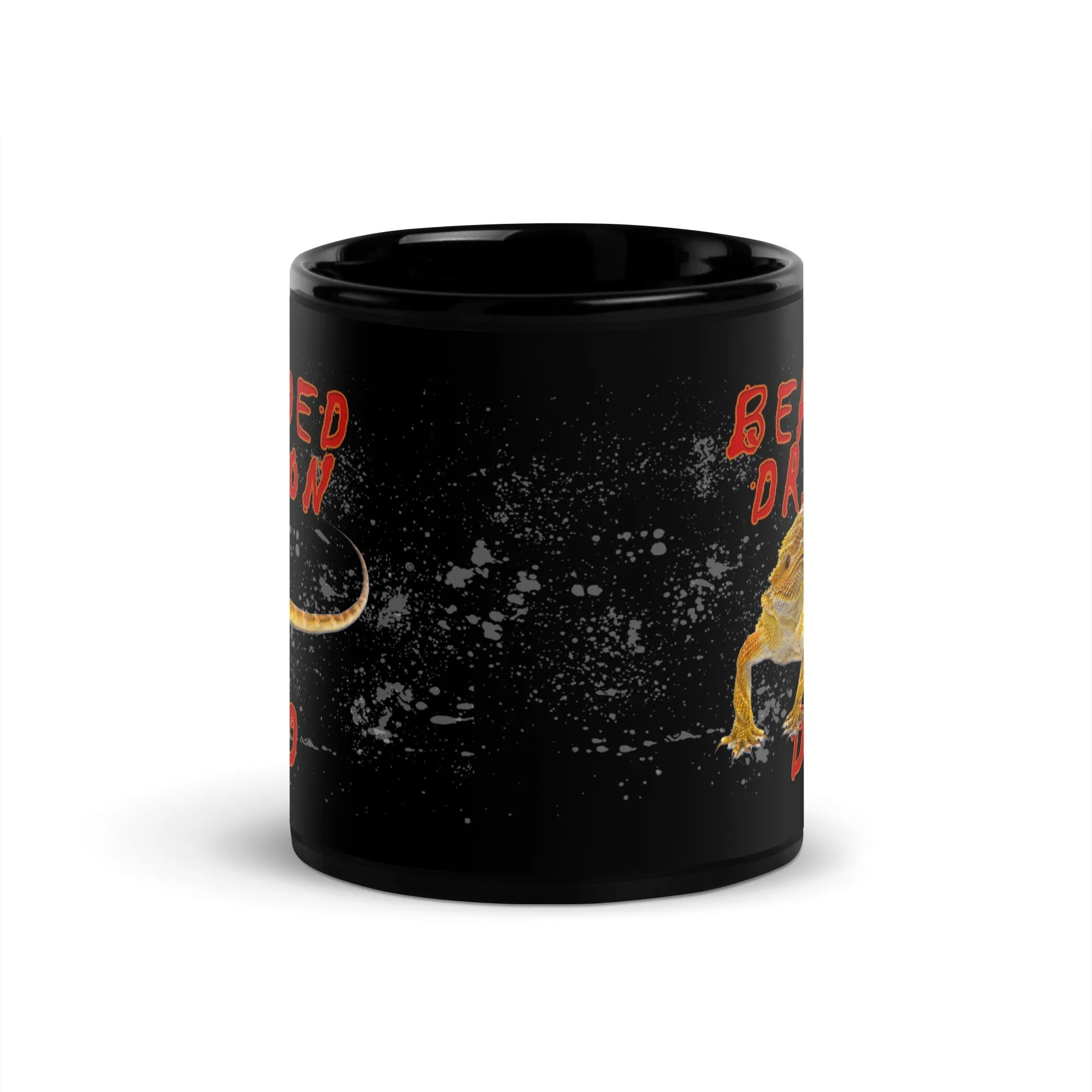 Bearded Dragon Dad Black Glossy Mug