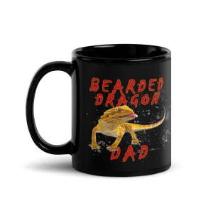 Bearded Dragon Dad Black Glossy Mug