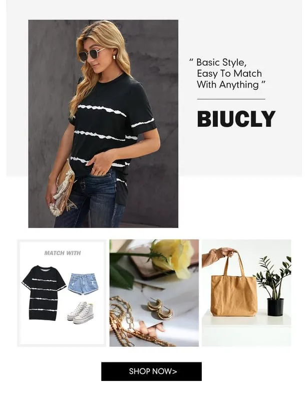 Biucly Women's Summer Casual Short Sleeve Crewneck Dandelion Print Graphic Tees Tunic Tops Soft Tshirts for Womens,US 8-10(M),Black