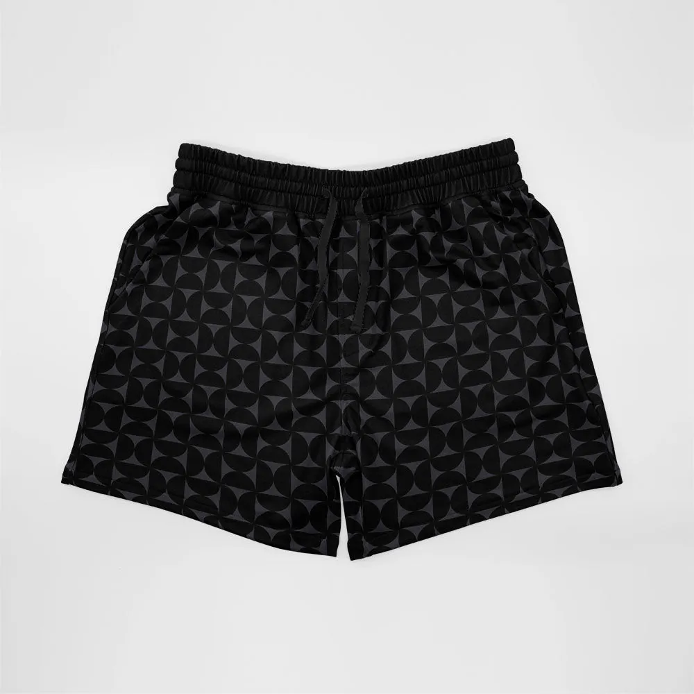 Black Contour Men's Casual Athletic Shorts