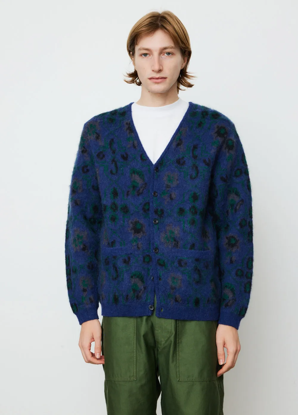 Cardigan Botanical Pattern Jacquard