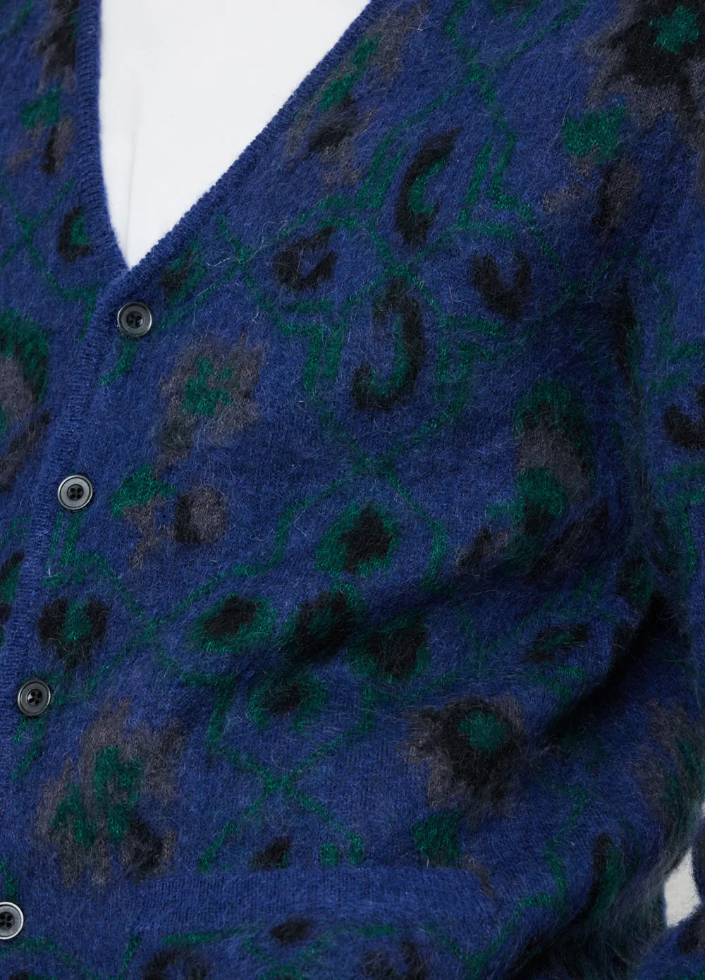 Cardigan Botanical Pattern Jacquard