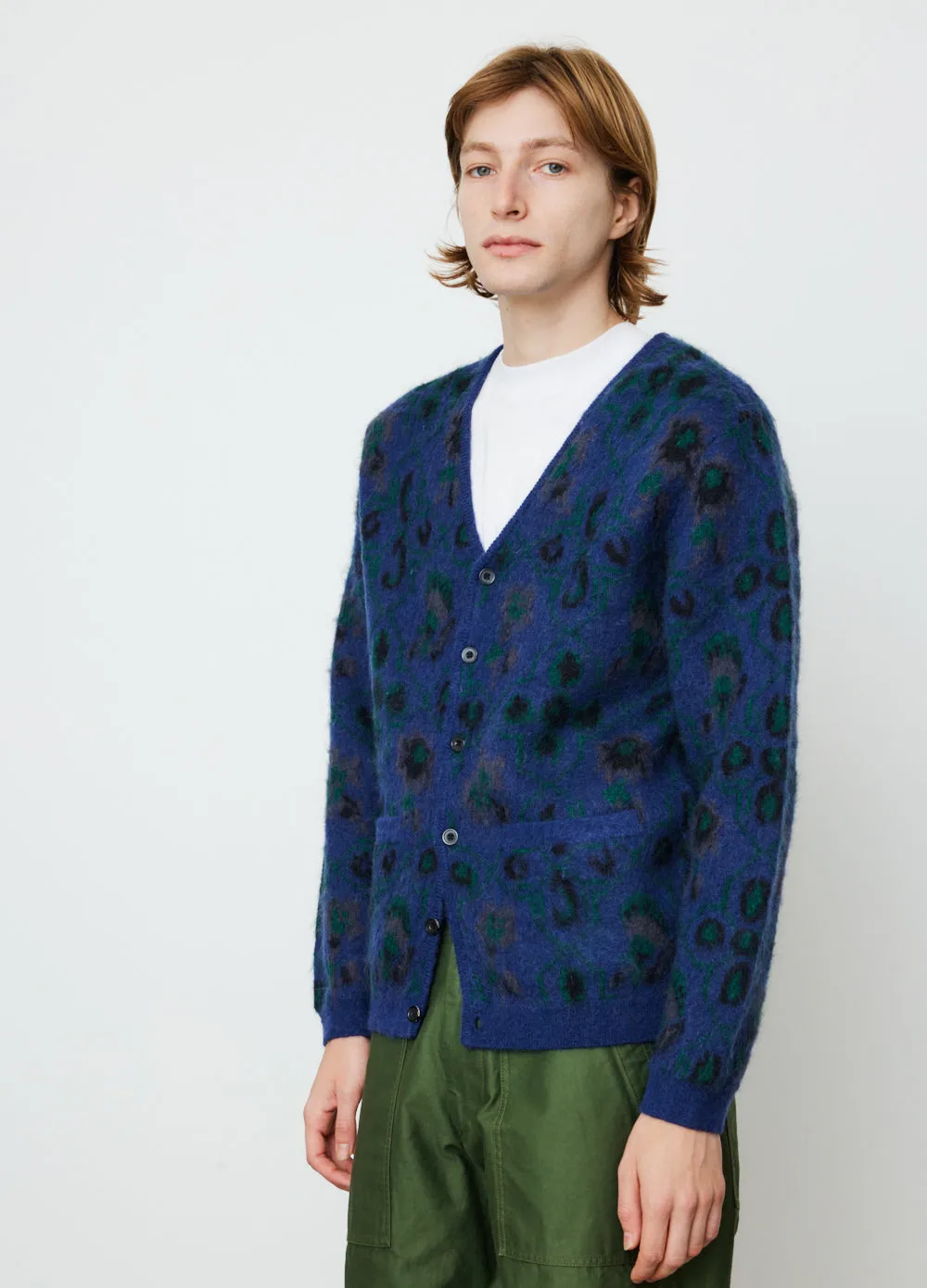 Cardigan Botanical Pattern Jacquard