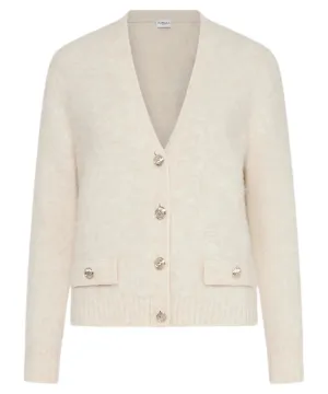 Cardigan Ginnico in Mohair Garzato con Bottoni Dorati