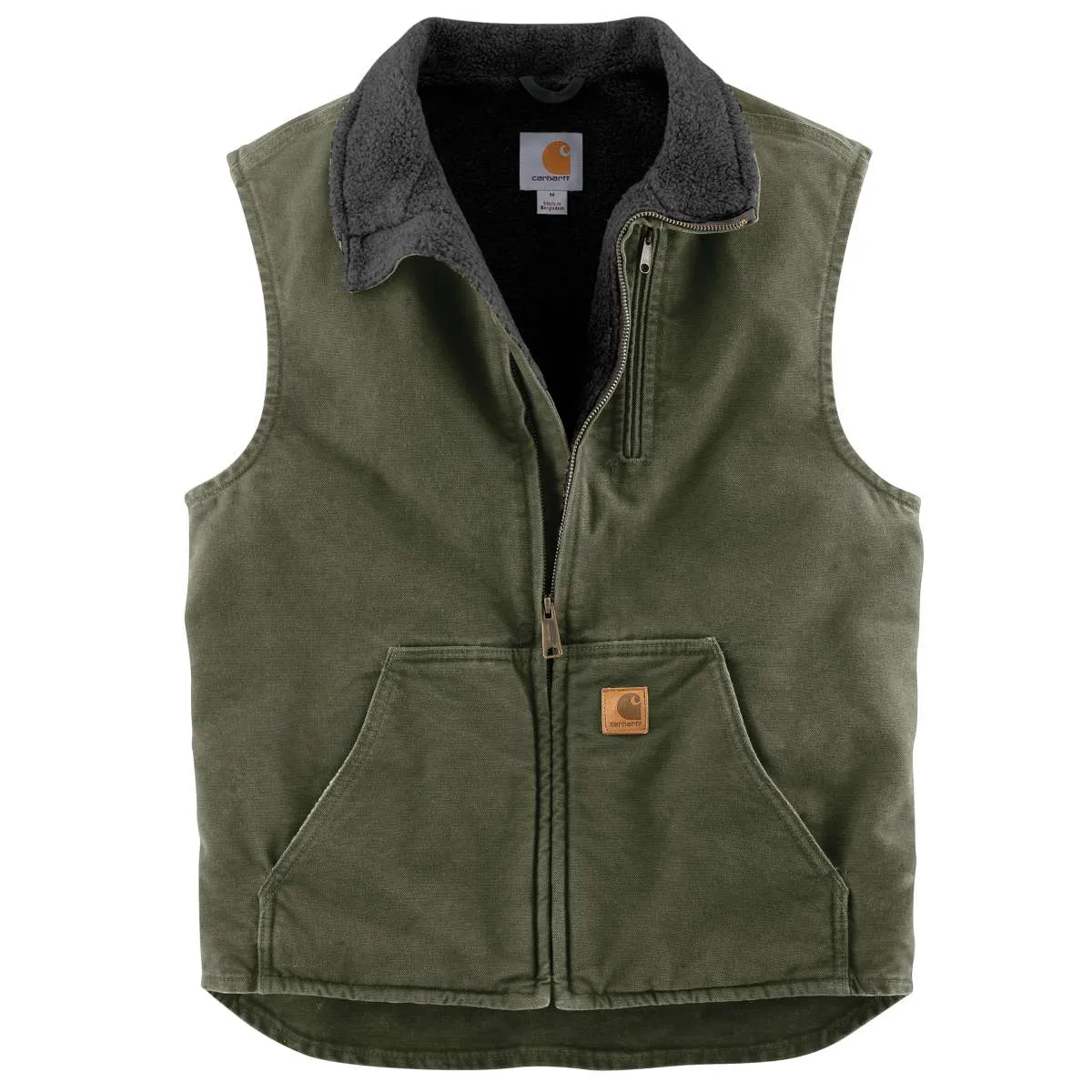 Carhartt Men's Tall Moss/Black Mock Neck Vest