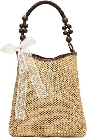 Casual Commuting Tote Bag Large Capacity Hand Woven Women Shoulder Bag Summer New Lazy Style Beach Bag