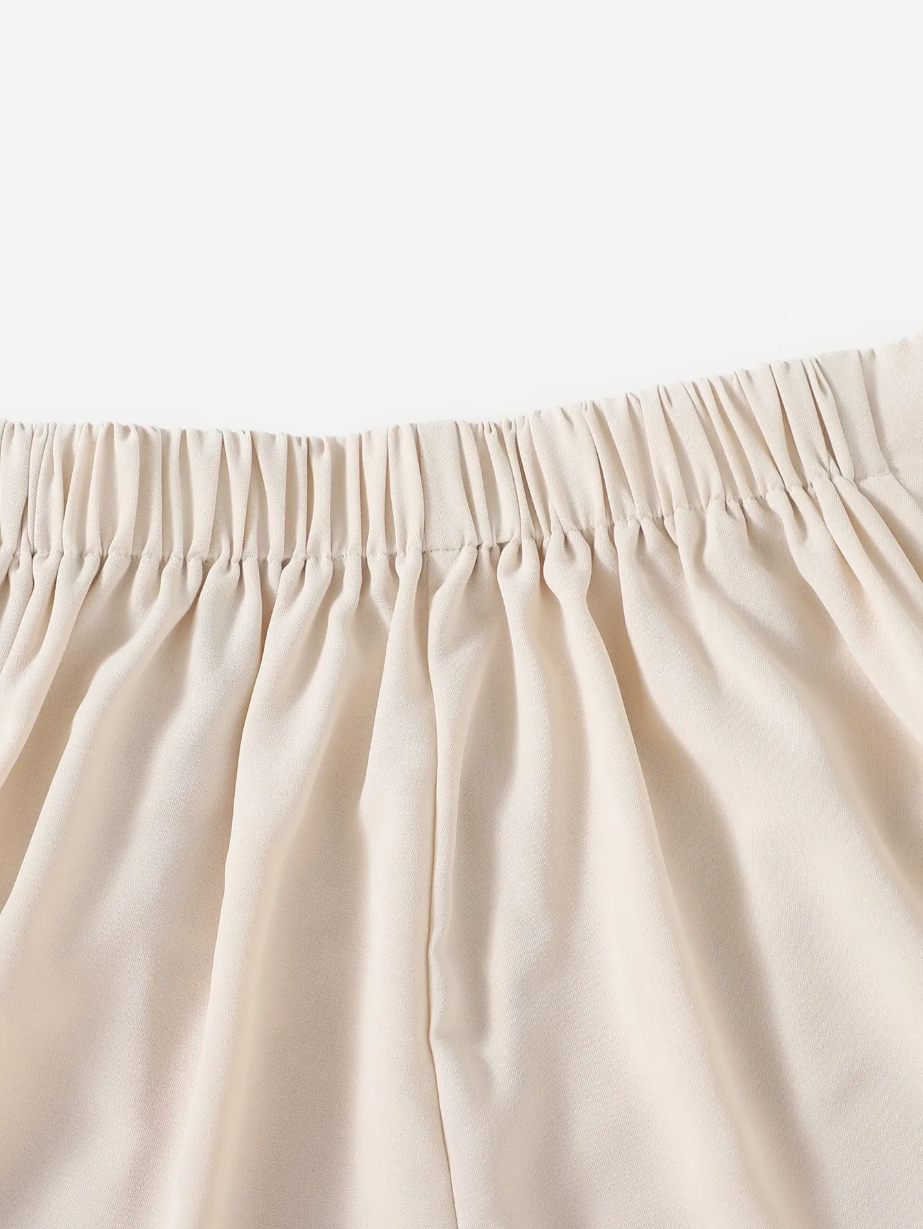 Casual Plain Fake Buttons High Waist Women Shorts