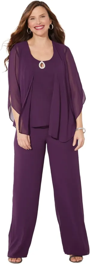 Catherines Women's Plus Size Accolades Georgette Pant Set