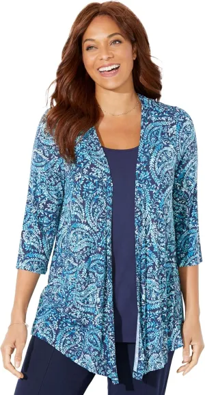 Catherines Women's Plus Size Cardigan and Tank Duet