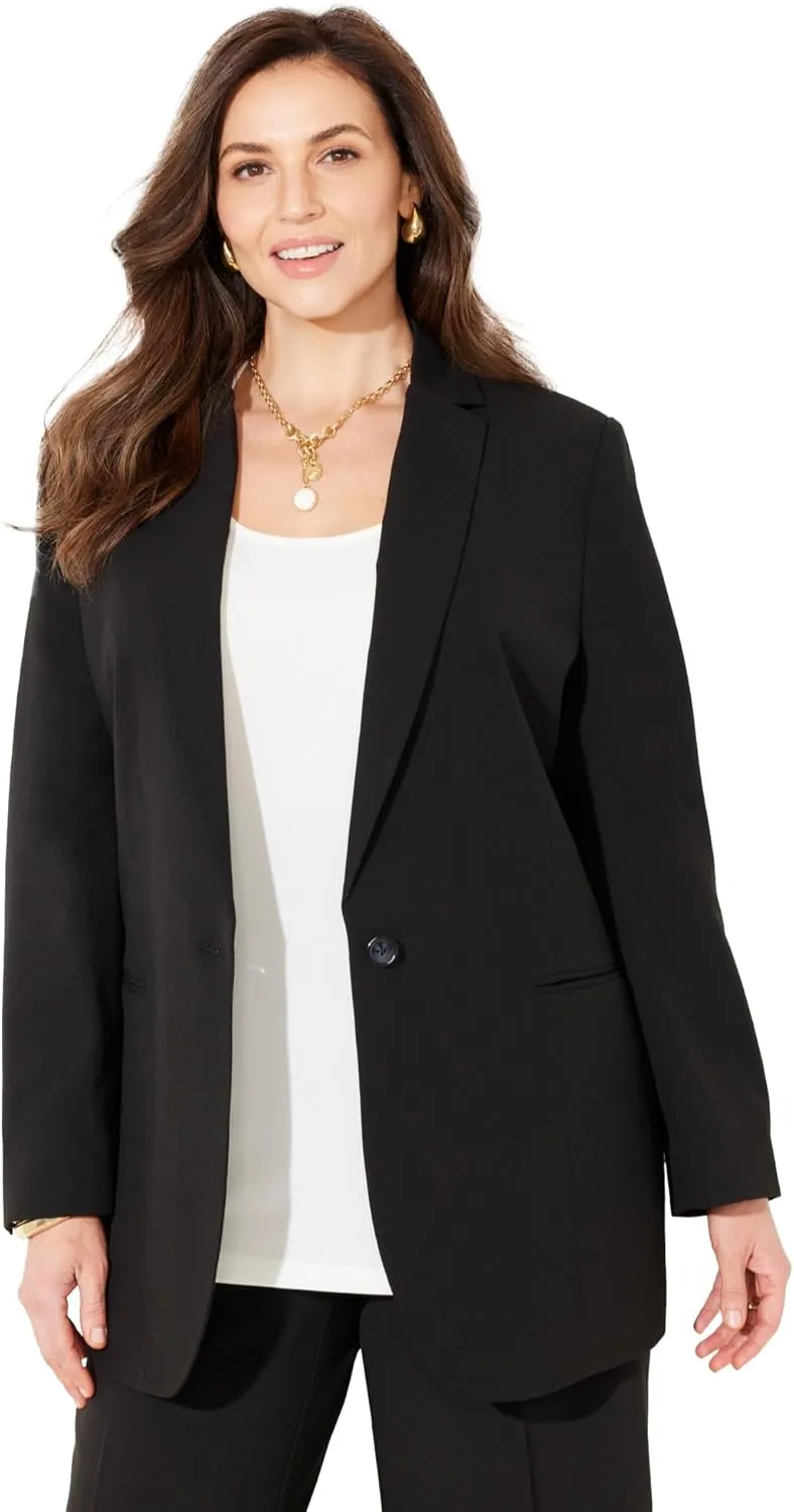 Catherines Women's Plus Size Right Fit; Curvy Blazer