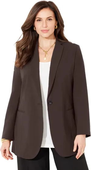 Catherines Women's Plus Size Right Fit; Curvy Blazer