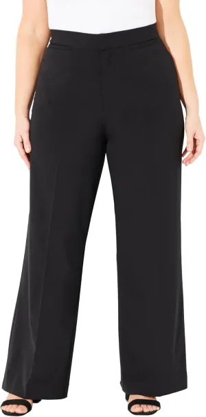 Catherines Women's Plus Size Right Fit Curvy Wide Leg Pant