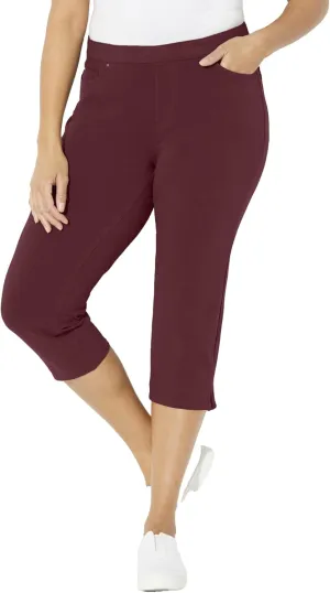 Catherines Women's Plus Size The Knit Jean Capri (with Pockets)
