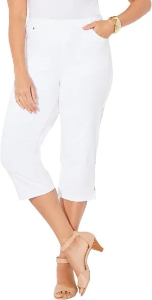 Catherines Women's Plus Size The Knit Jean Capri (with Pockets)