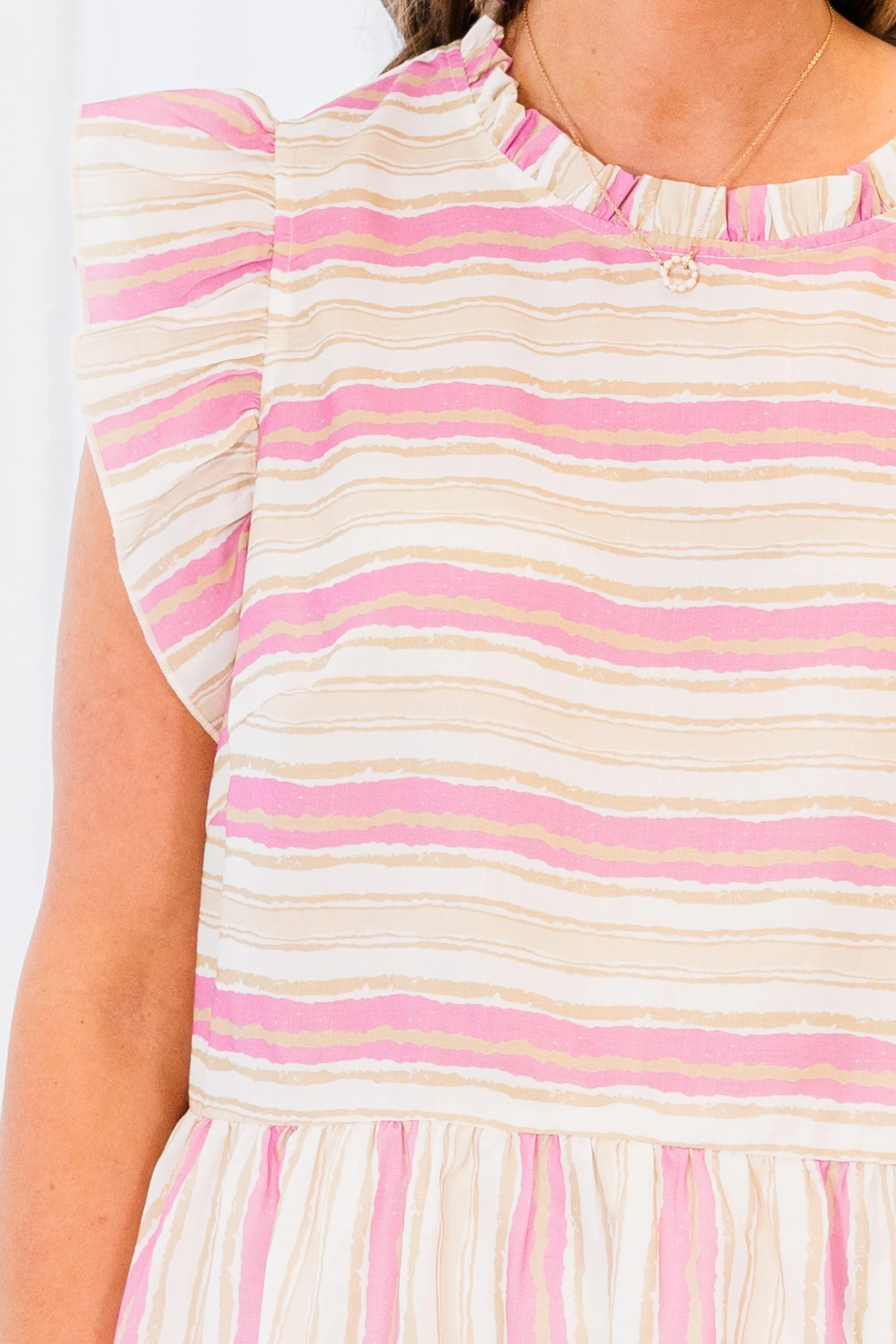 Change One's Stripes Top, Pink