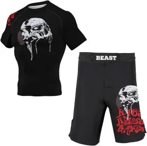 CHOO Men's Skull Moisture Wicking Gym T-Shirt Quick-Dry Stretch Clothing 2-Pack (Shortsleeve   Shorts), XX-Large