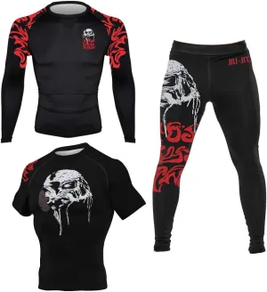 CHOO Men's Skull Moisture Wicking Gym T-Shirt Quick-Dry Stretch Clothing(Longsleeve/Shortsleeve   Spats), XX-Large