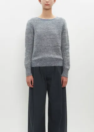 Cotton-Mohair Blend Fjord Sweater — Stone Blues