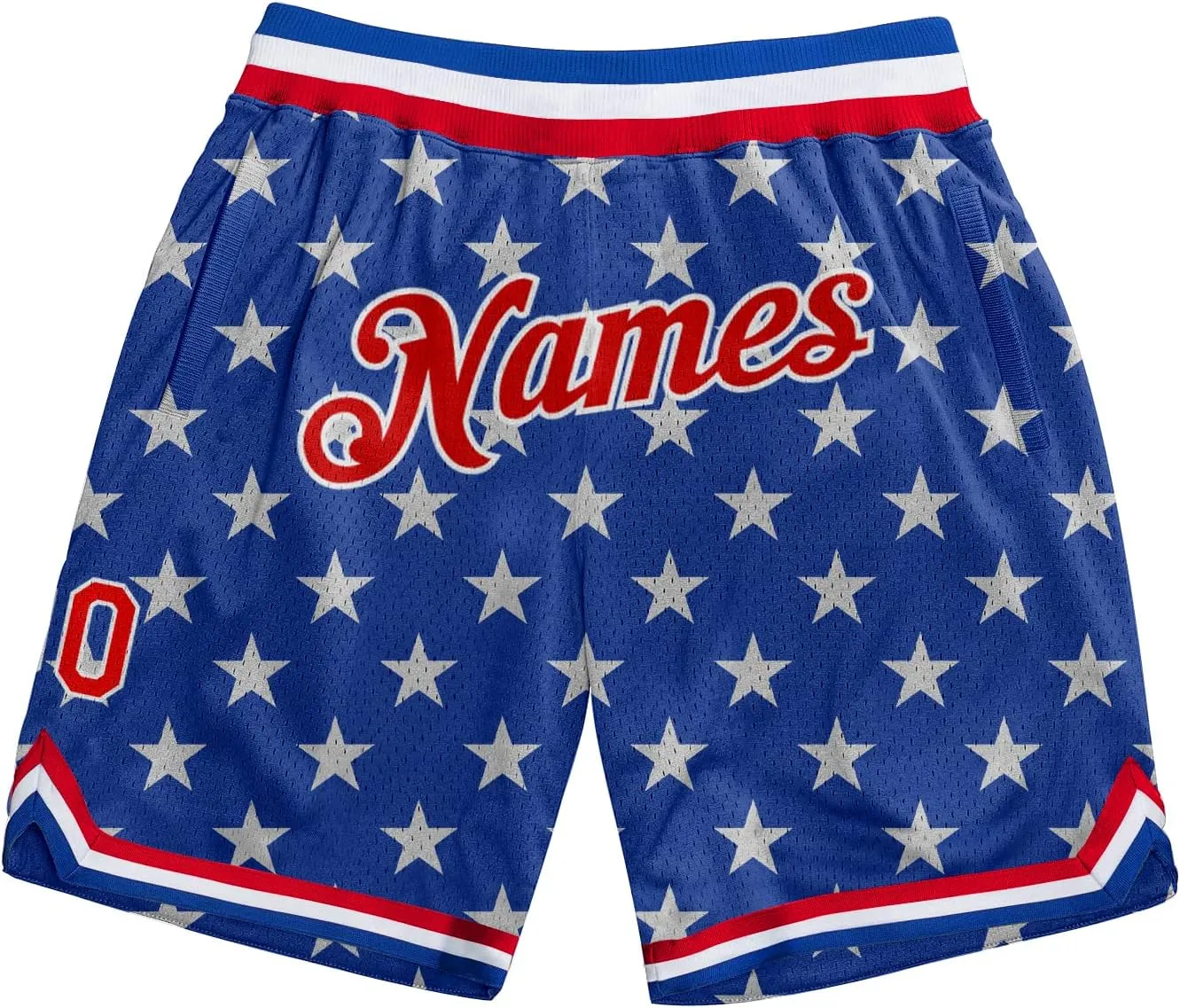 Custom Hawaii Rib-Knit Basketball Short Stitched Name and Number Printed Pattern Dry-Fit Sport Active Athletic Shorts