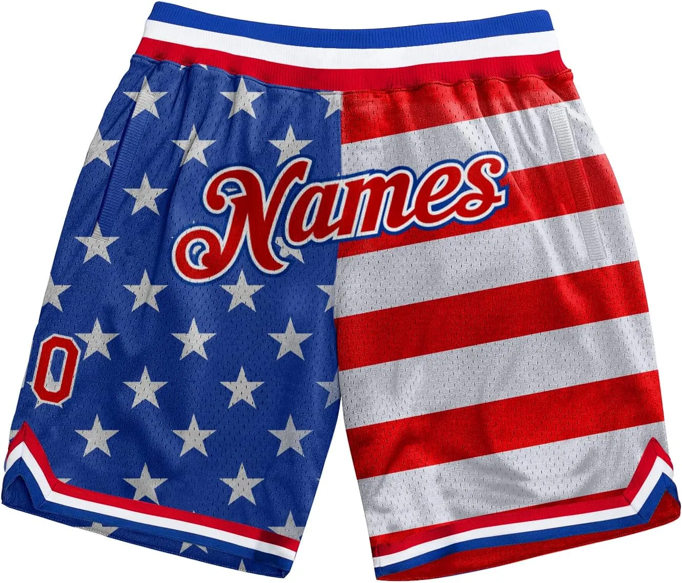 Custom Hawaii Rib-Knit Basketball Short Stitched Name and Number Printed Pattern Dry-Fit Sport Active Athletic Shorts
