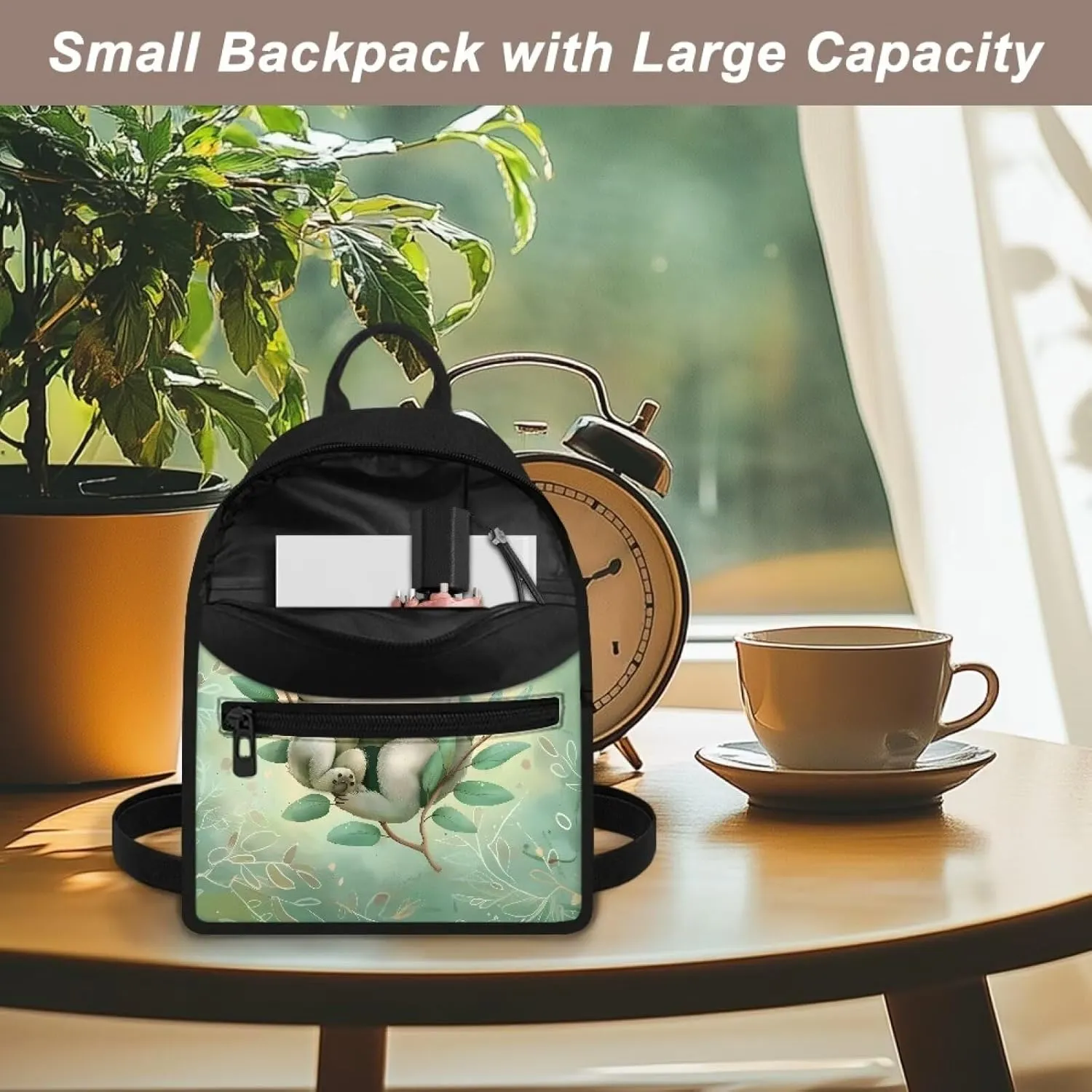 Cute Koala Back Pack Purses Women Green Small Travel Backpack with Adjustable Shoulder Strap Portable Tote Bag for College Business Multiple Pockets Mini Bags for Friends