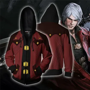 Devil May Cry Hoodie Red Dante Alighieri Zip Up Hoodies
