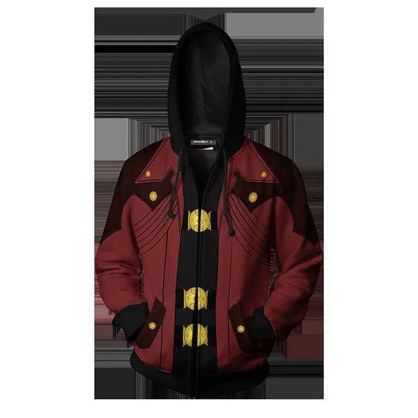 Devil May Cry Hoodie Red Dante Alighieri Zip Up Hoodies