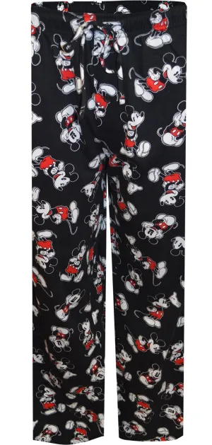 Disney Classic Mickey Mouse Black Cotton Lounge Pants
