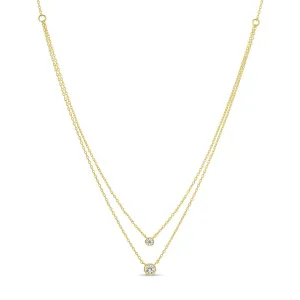 Double Layer Appeal Framed Cz Necklace