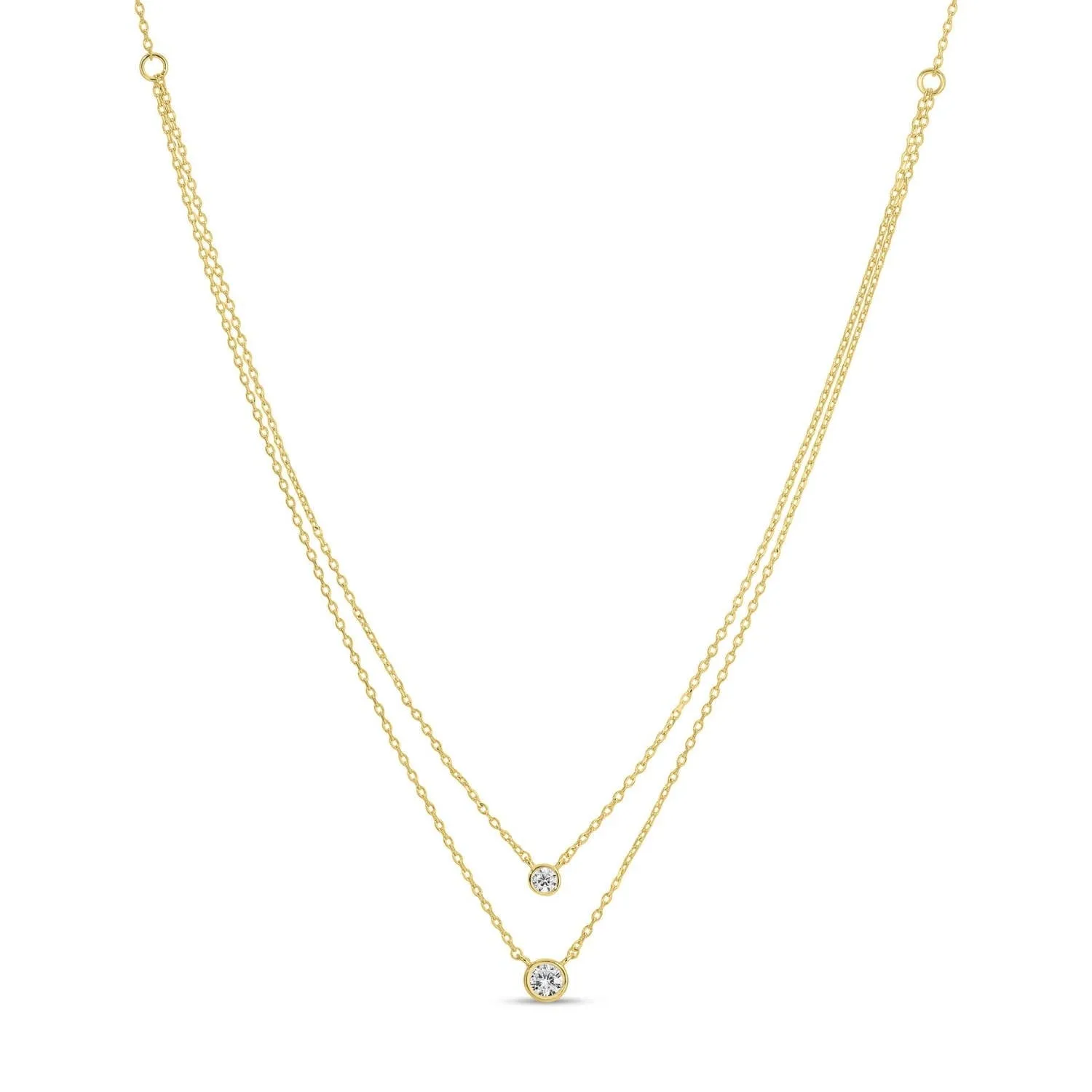 Double Layer Appeal Framed Cz Necklace