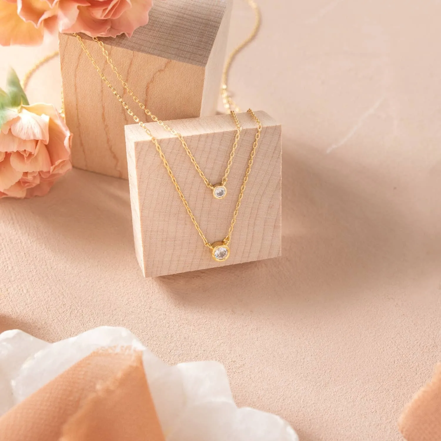 Double Layer Appeal Framed Cz Necklace