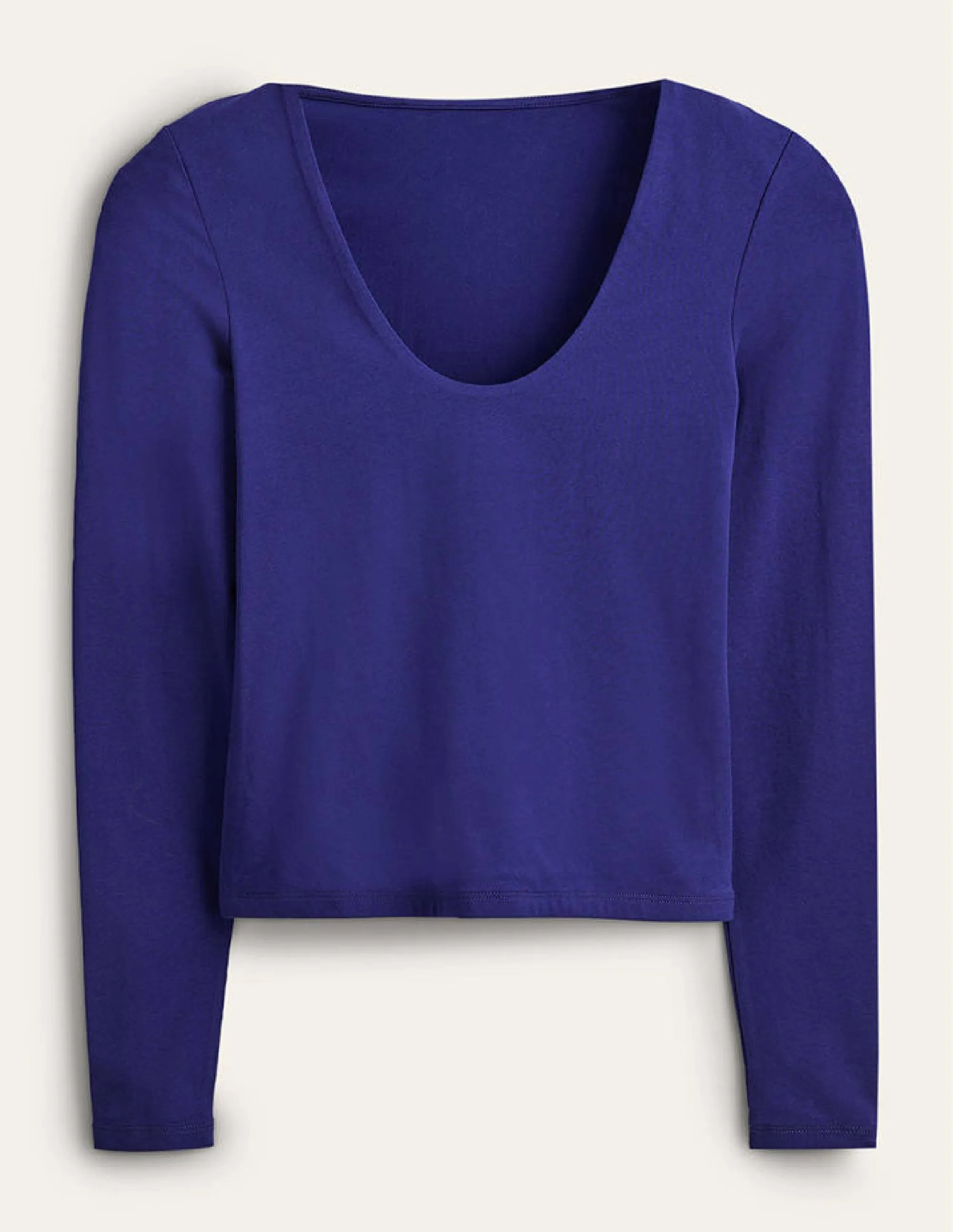 Double Layer Scoop Neck Top-Prussian Blue