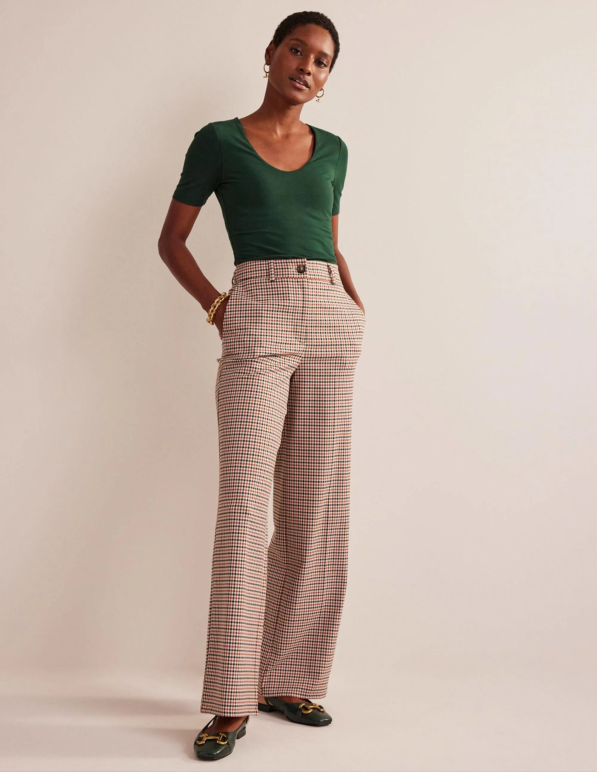 Double Layer Short Sleeve Top-Chatsworth Green