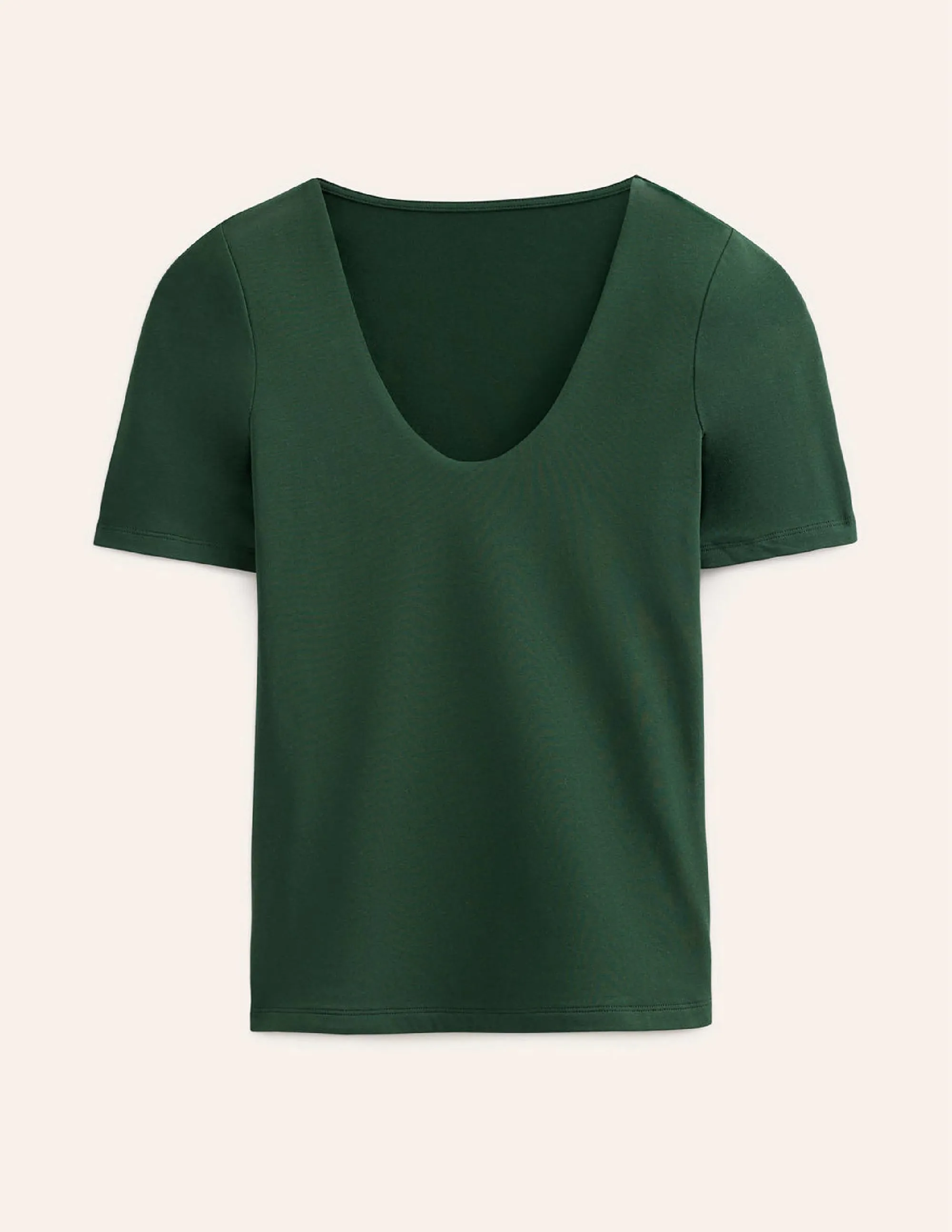 Double Layer Short Sleeve Top-Chatsworth Green