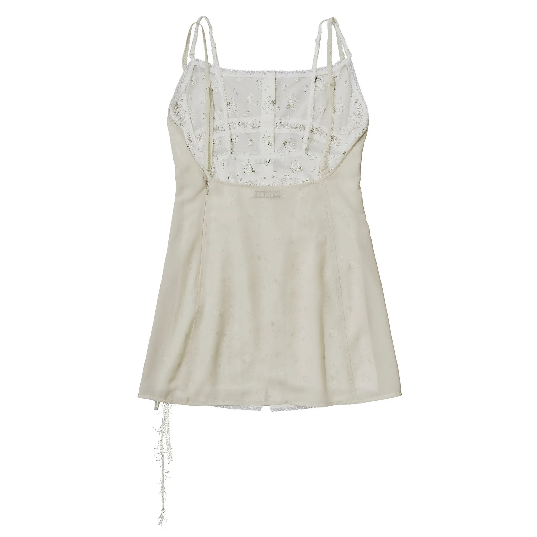 DOUBLE LAYER SLIP DRESS / FOG GREEN
