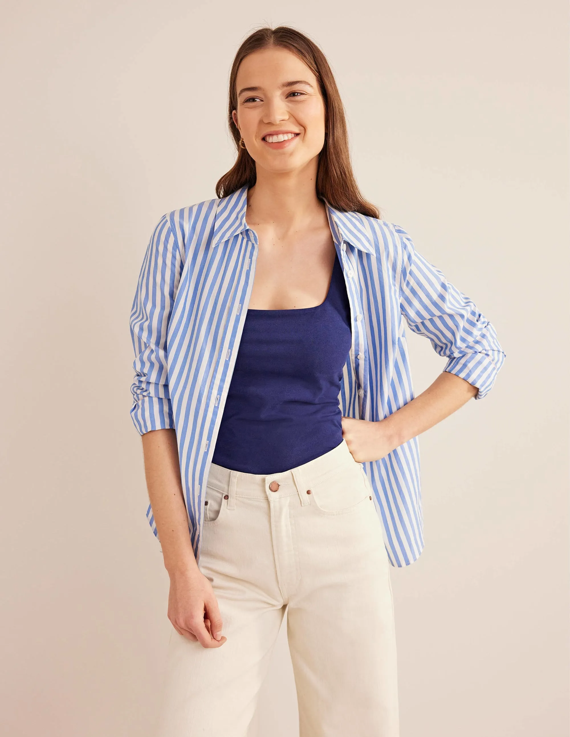Double Layer Square Neck Vest-Prussian Blue