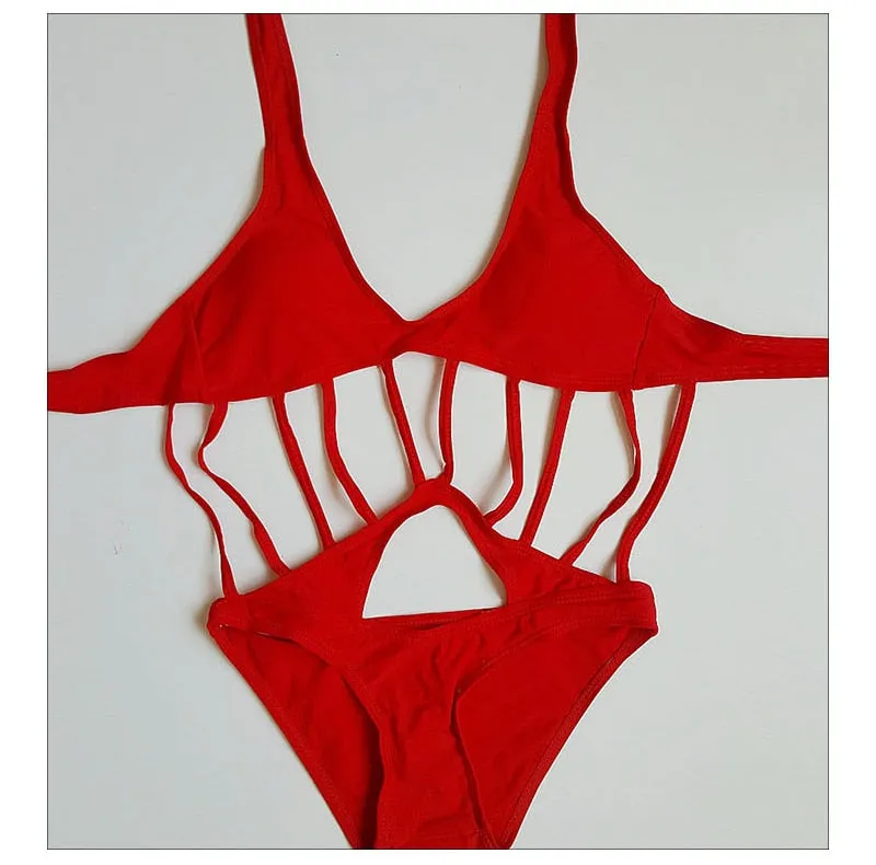 Double-Layer Triangle One-Piece Women Swimsuit