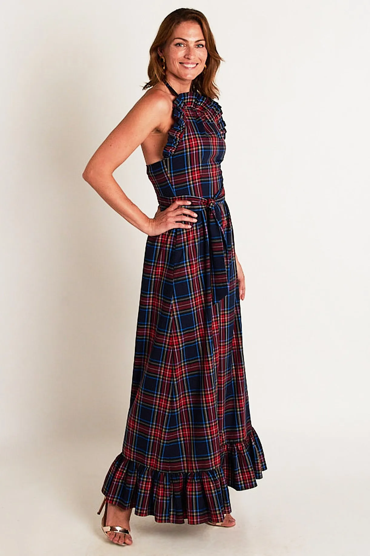 Dove Maxi - Navy Blue Plaid
